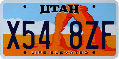 UT license plate X548ZF
