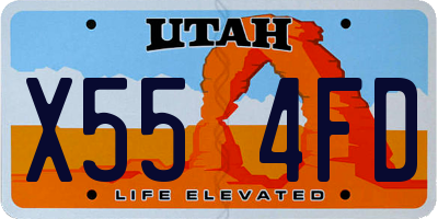 UT license plate X554FD