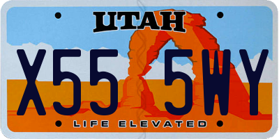UT license plate X555WY