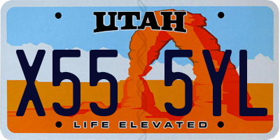 UT license plate X555YL