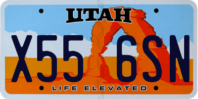 UT license plate X556SN
