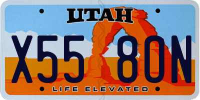 UT license plate X558ON