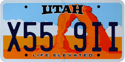 UT license plate X559II