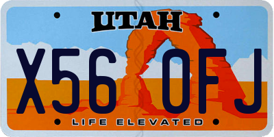 UT license plate X560FJ