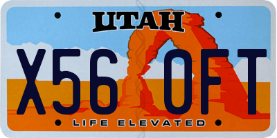 UT license plate X560FT