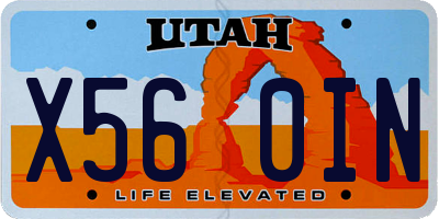 UT license plate X560IN