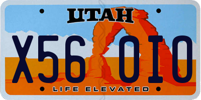 UT license plate X560IO