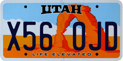 UT license plate X560JD