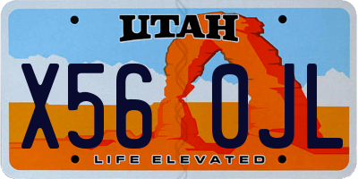 UT license plate X560JL