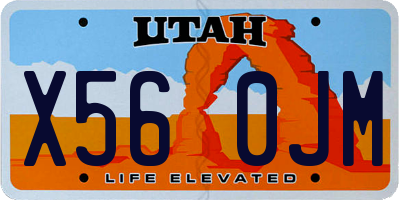 UT license plate X560JM