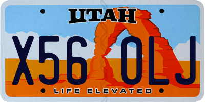 UT license plate X560LJ