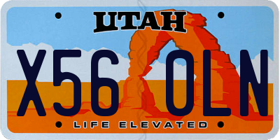 UT license plate X560LN