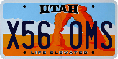 UT license plate X560MS