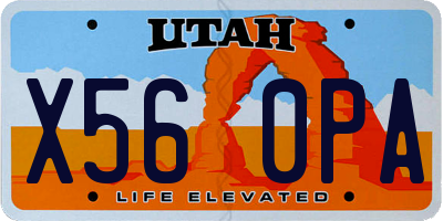 UT license plate X560PA