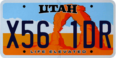 UT license plate X561DR