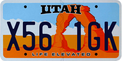 UT license plate X561GK