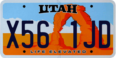 UT license plate X561JD