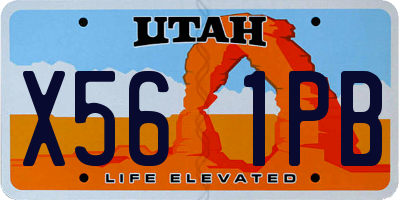 UT license plate X561PB