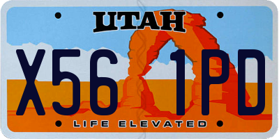 UT license plate X561PD