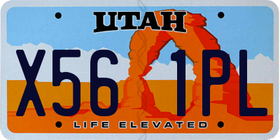 UT license plate X561PL