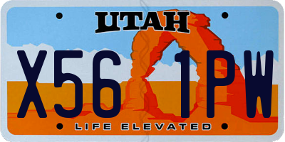 UT license plate X561PW