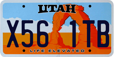 UT license plate X561TB