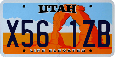 UT license plate X561ZB