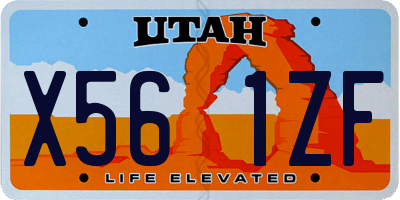 UT license plate X561ZF