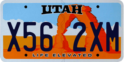 UT license plate X562XM