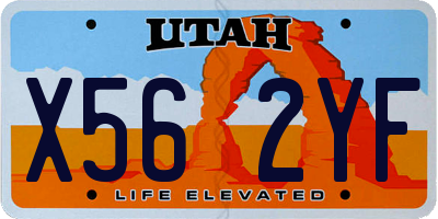 UT license plate X562YF