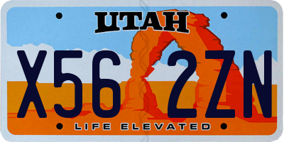UT license plate X562ZN