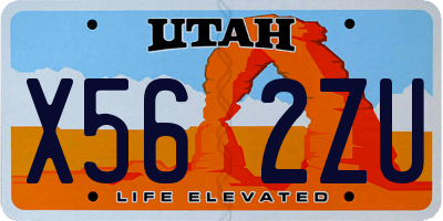 UT license plate X562ZU