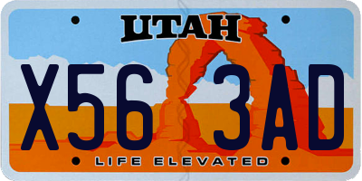 UT license plate X563AD