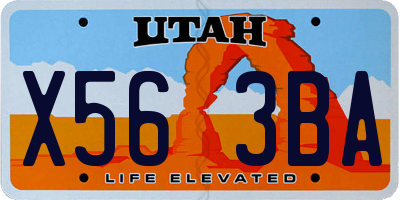 UT license plate X563BA