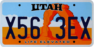 UT license plate X563EX