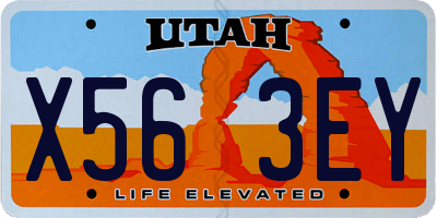 UT license plate X563EY