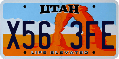 UT license plate X563FE