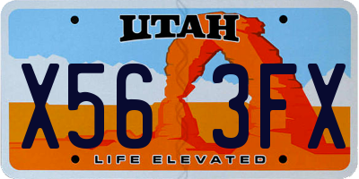 UT license plate X563FX