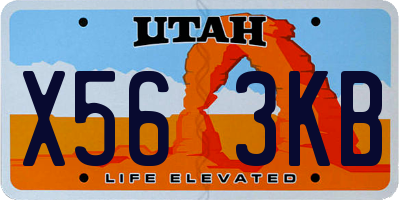 UT license plate X563KB