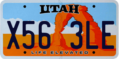 UT license plate X563LE
