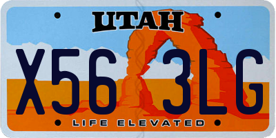 UT license plate X563LG