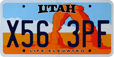 UT license plate X563PF