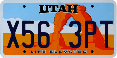 UT license plate X563PT