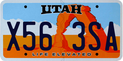 UT license plate X563SA