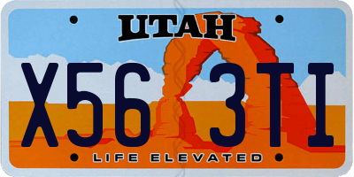UT license plate X563TI
