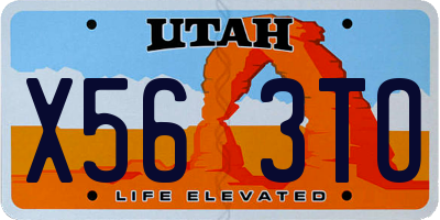 UT license plate X563TO