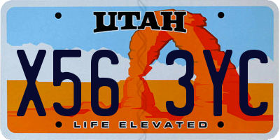 UT license plate X563YC