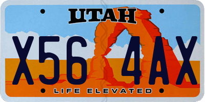 UT license plate X564AX