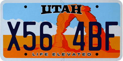 UT license plate X564BF
