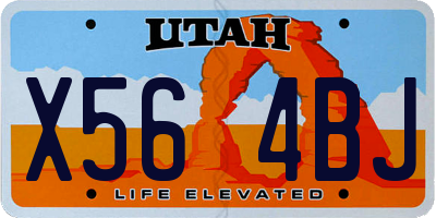 UT license plate X564BJ